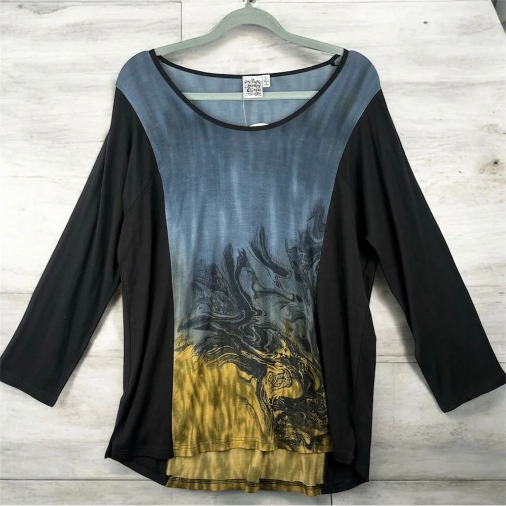 NWT Parsley & Sage Multicolor Long Sleeve Tunic Top Boho Hippie - Picture 1 of 11